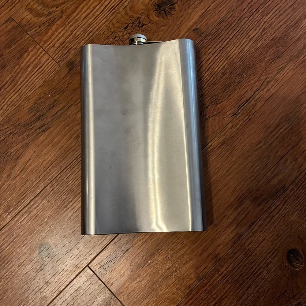 Oversized Festive Silver and Red Holiday Flask